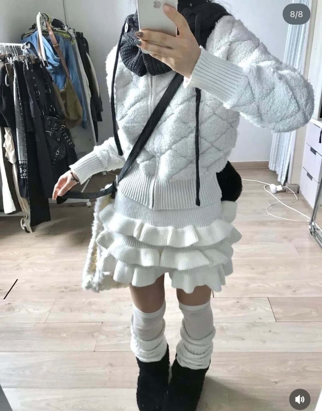 미라이 클럽 빈티지 니트 치마 세트 상품이미지3