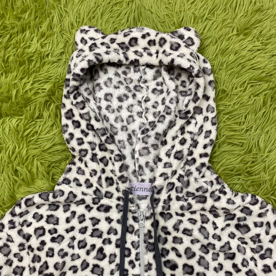 ETIENNE 레오파드 캣 이어 후드 플리스 자켓 상품이미지2