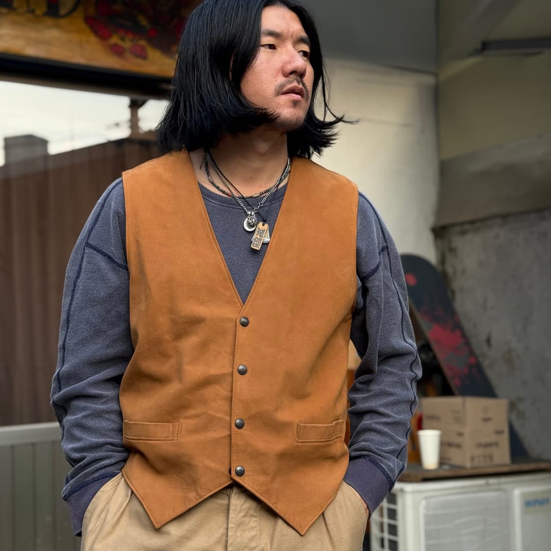 스노우 레더 오스트레일리아 스웨이드 베스트 XL 상품이미지7