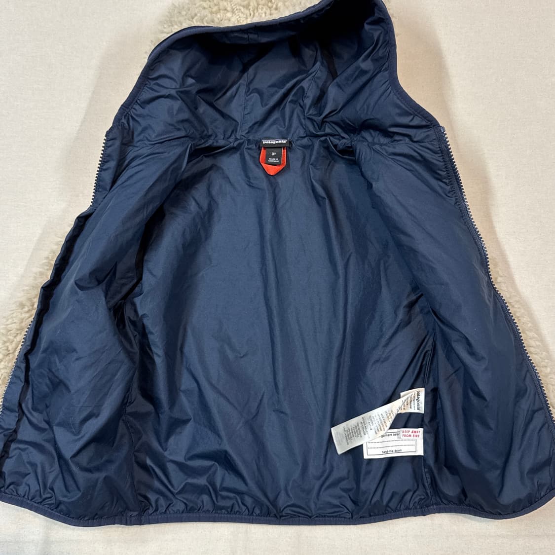 3T) 파타고니아 딥파일 플리스 후드 자켓 아이보리 아동용 상품이미지5