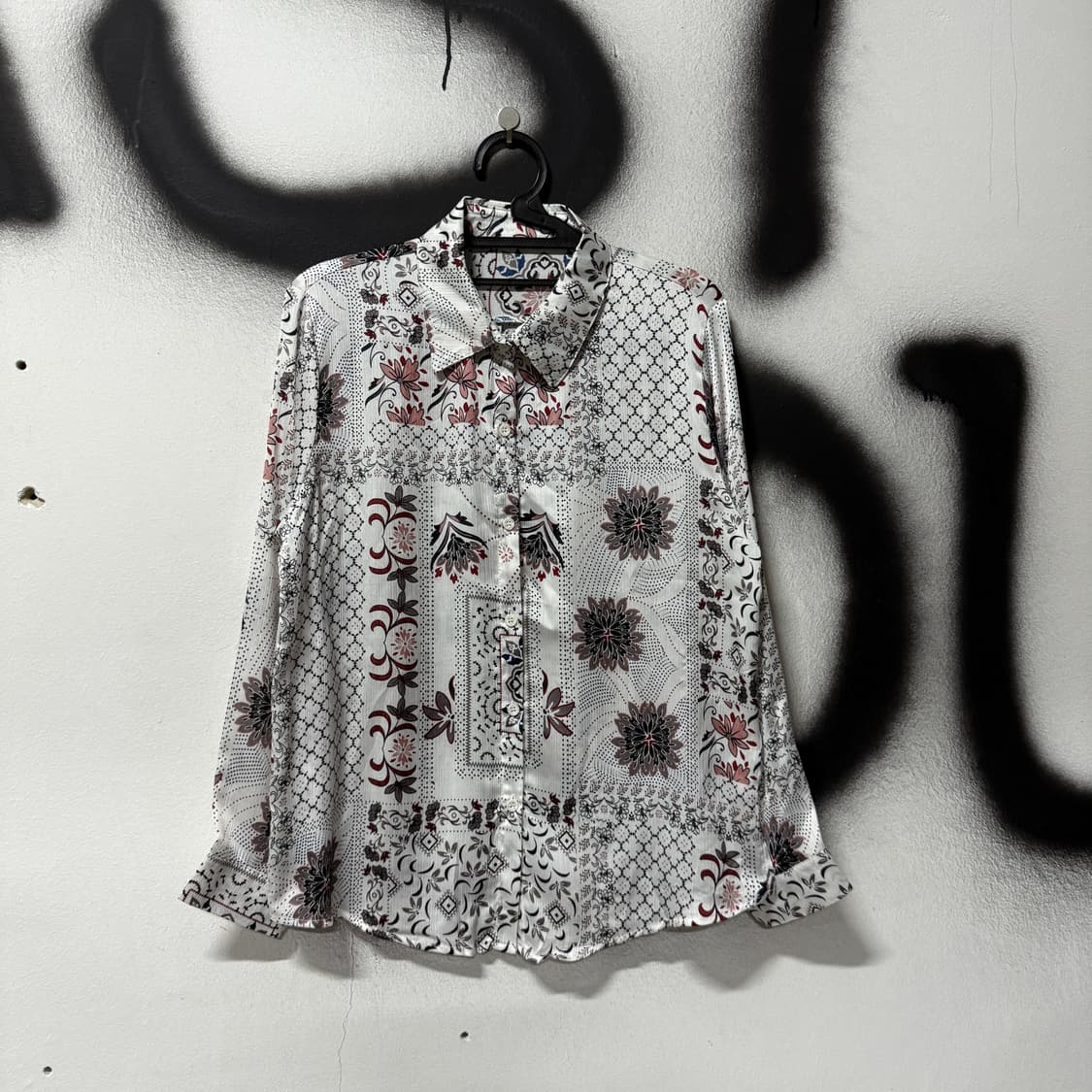 VTG 빈티지 동양풍 일본 오리엔탈 무드 화이트 셔츠 상품이미지1