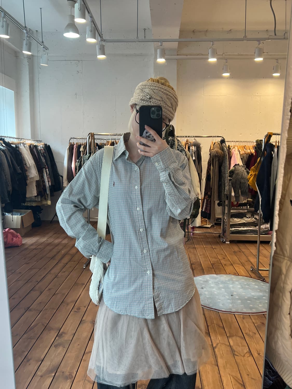 폴로 카키 체크 셔츠 상품이미지3