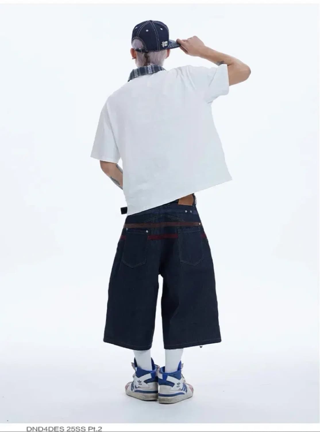 dnd4des 스타 별 버뮤다 벨트 레이어드 데님 팬츠 바지 위시코어 상품이미지2
