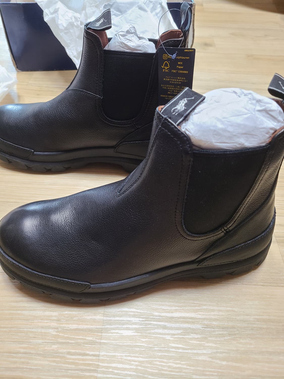 [정품/새상품] [280] 폴로 랄프로렌 블랙 첼시 부츠 상품이미지1