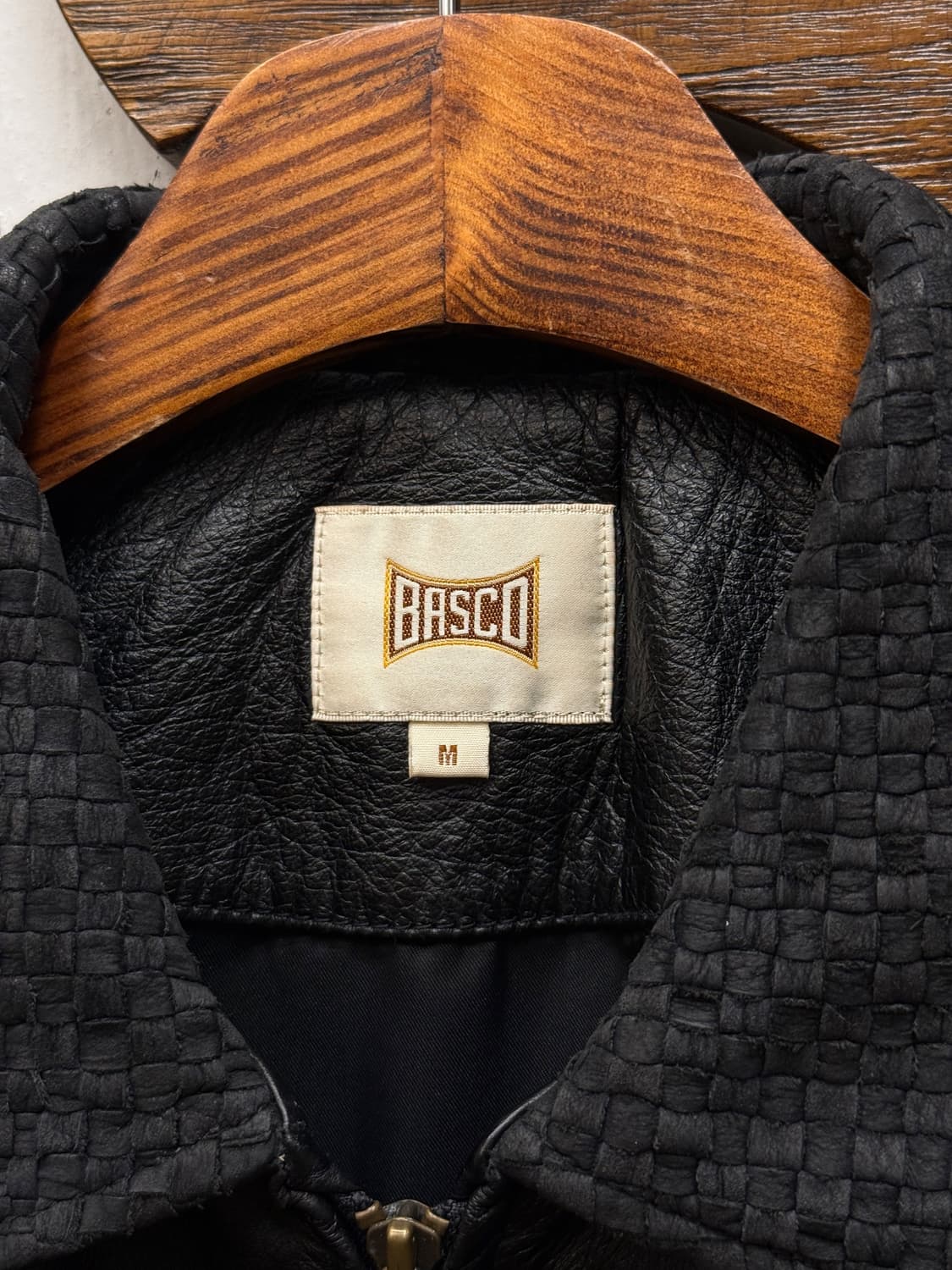 90s BASCO Leather Ribbed Knit Jacket 상품이미지7