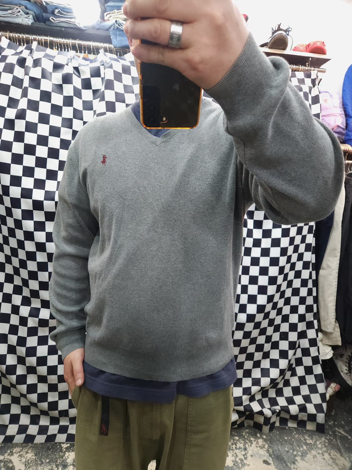 폴로 랄프로렌 그레이 브이넥 피마코튼 니트 

 상품이미지6