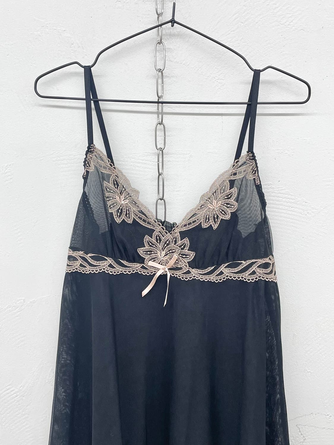 블랙 자수 레이스 슬립 상품이미지5