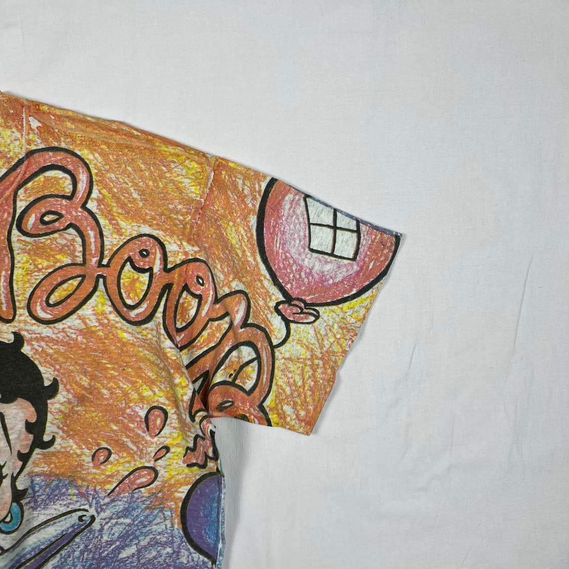 90‘s 베티붑 betty boop 카툰 올프린트 반팔티 상품이미지3