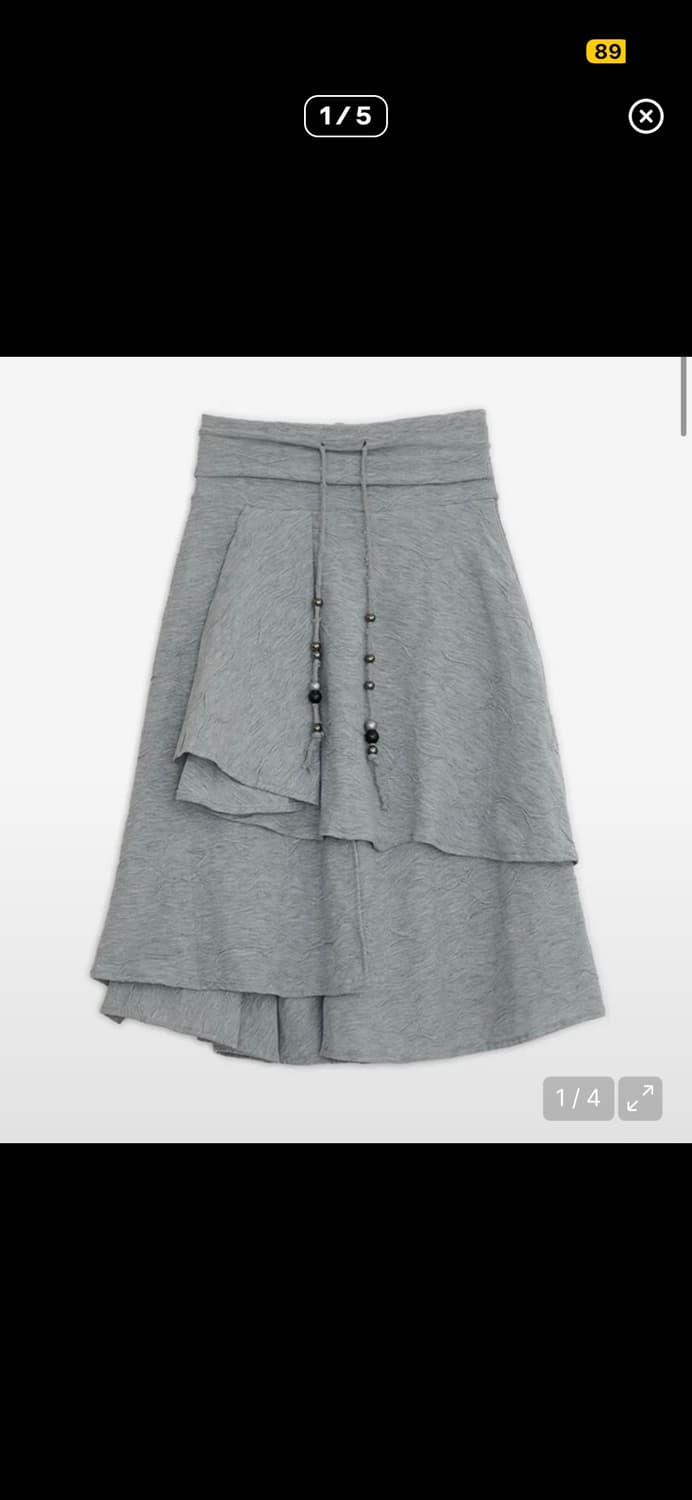 허그유어스킨 스타 플레어드 미디 스커트 그레이 상품이미지1