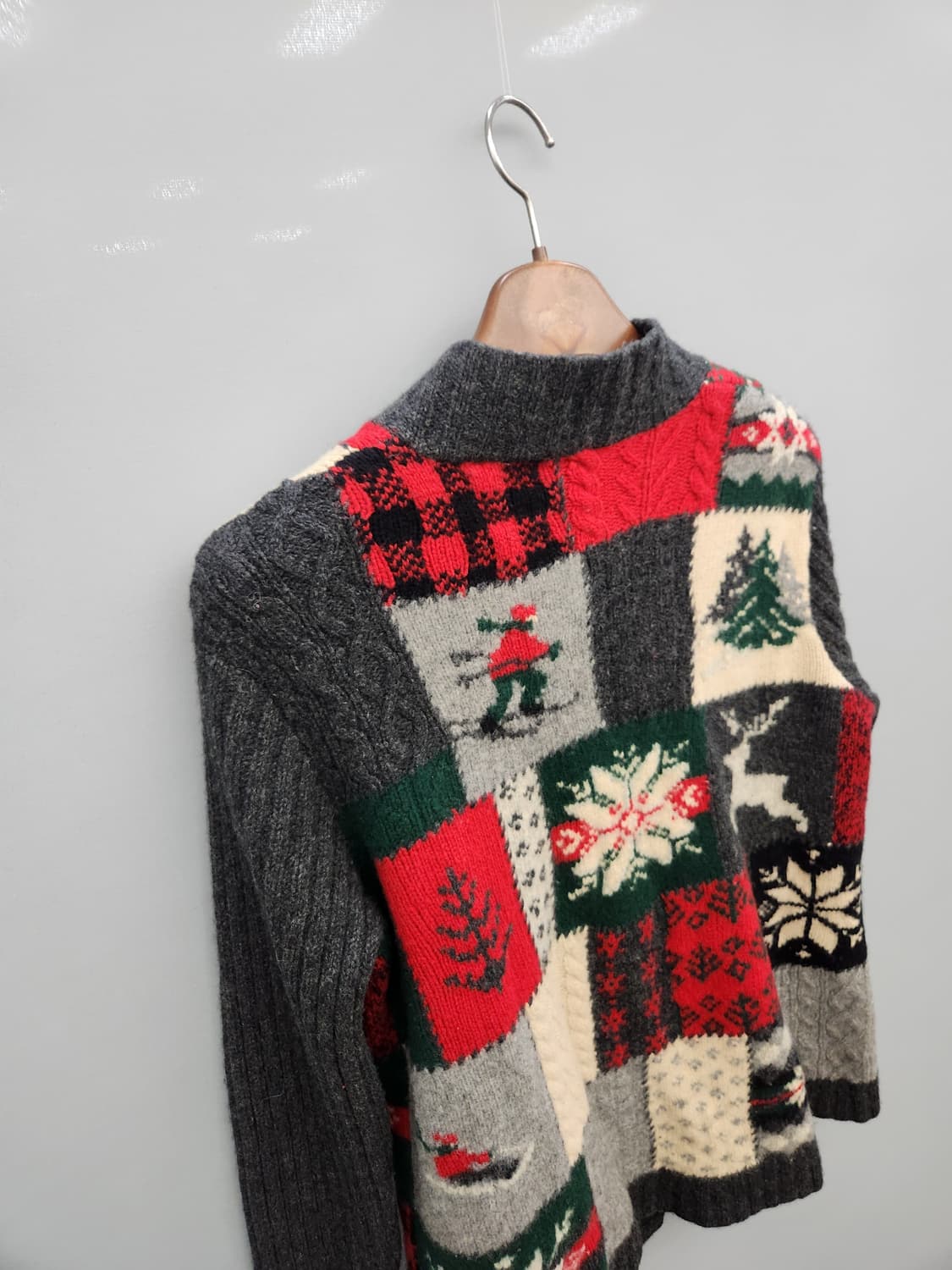 폴로 랄프로렌 패치워크 램스울 가디건 상품이미지6