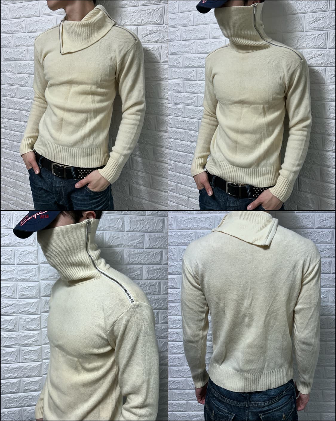 아르마니 더블 지퍼 하이넥 니트 상품이미지1