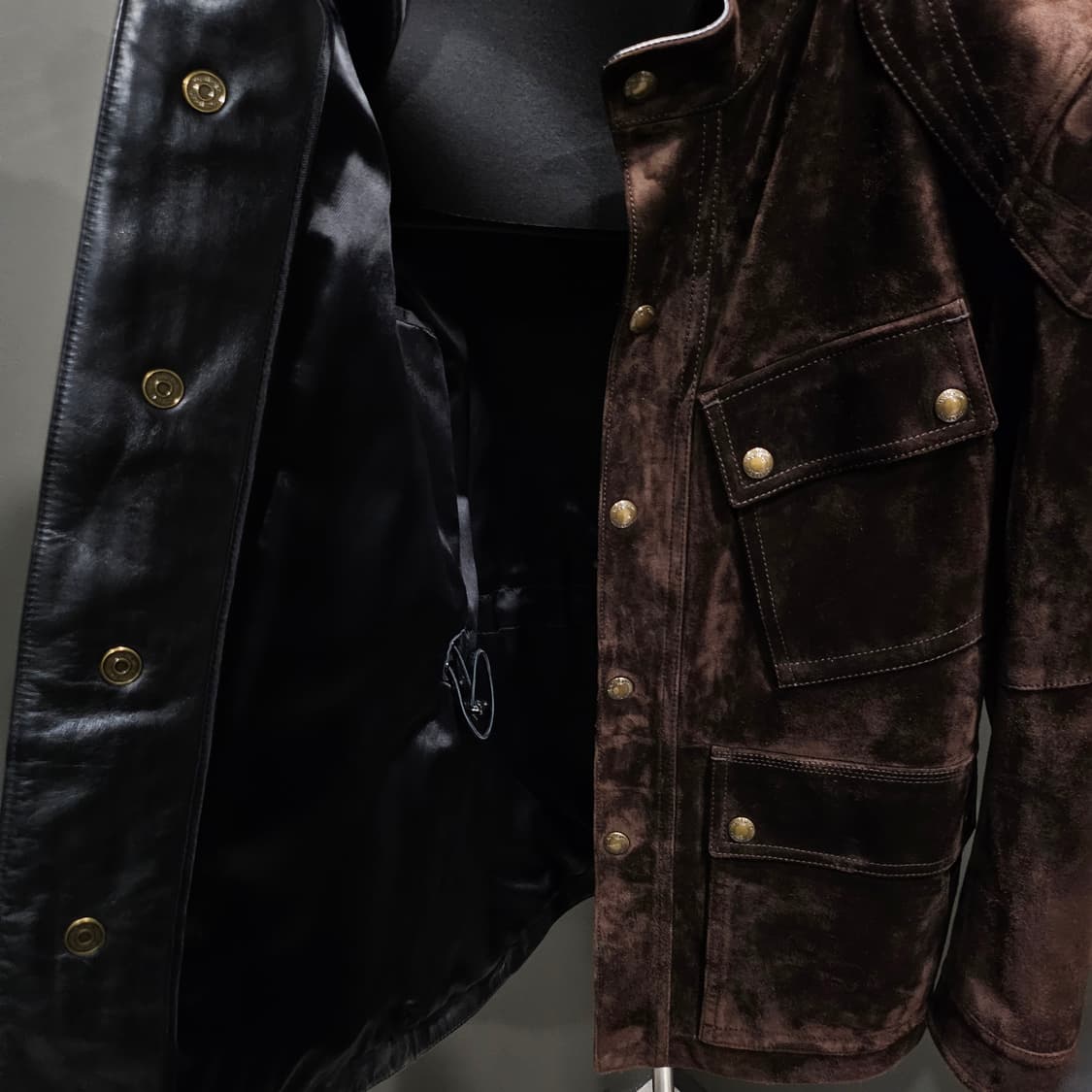 톰포드 모터사이클 금장버튼 스웨이드 레더트리밍 가죽자켓 상품이미지9