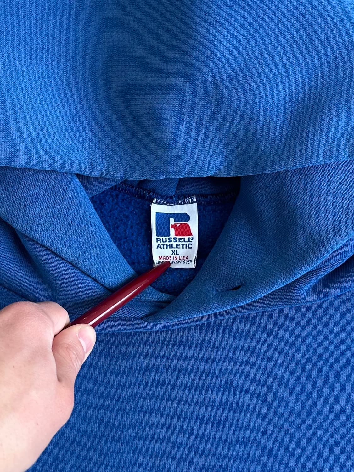 90s 빈티지 러셀 후드 블루 XL USA 상품이미지5