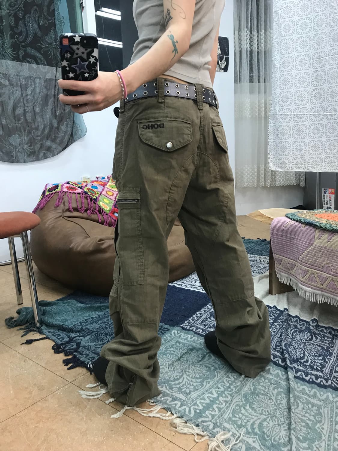 Dohc 빈티지 자수 카고팬츠  상품이미지2