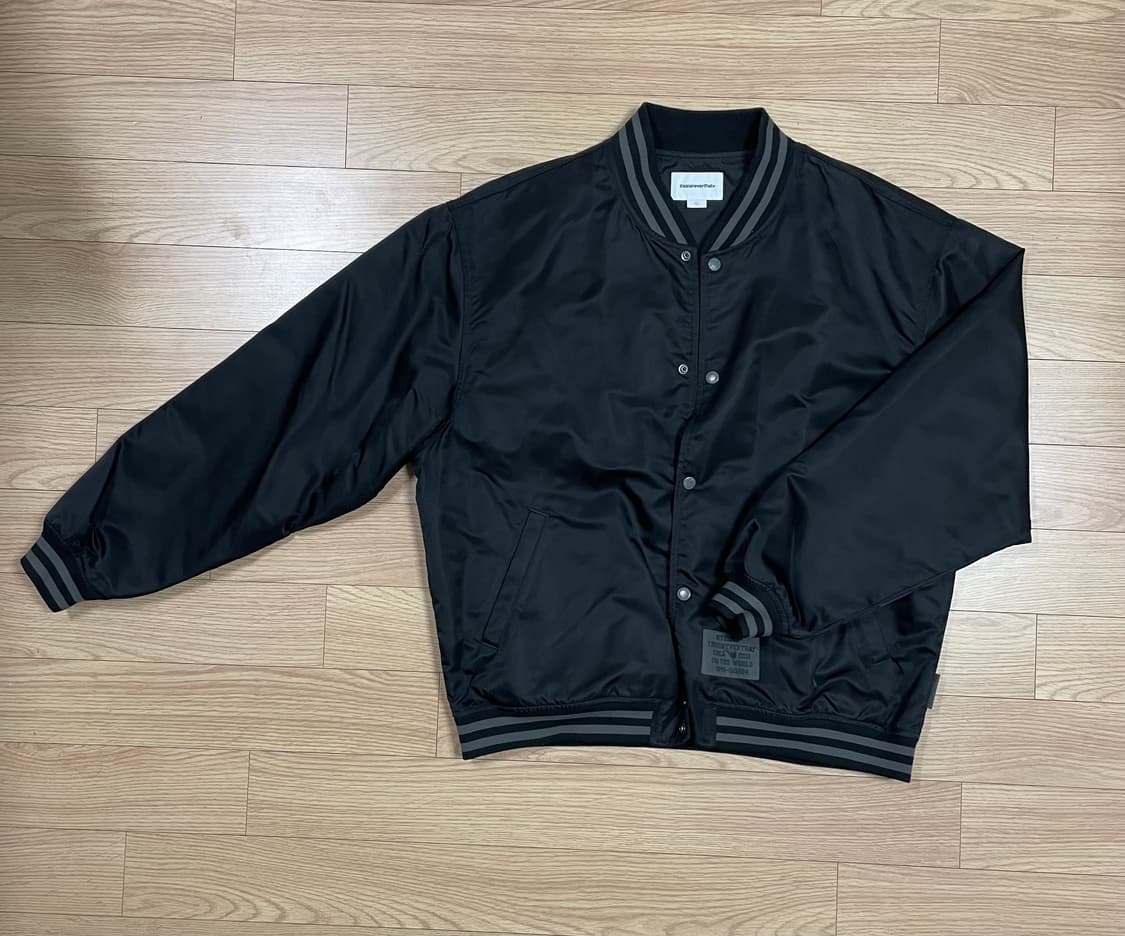 디스이즈네버댓 사틴 바시티 자켓 블랙 L 상품이미지2