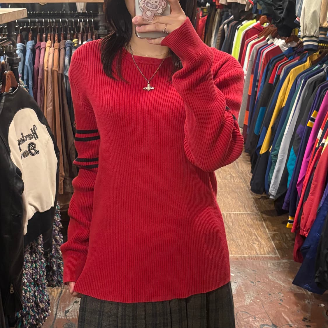 [HI] 폴로 니트 레드 상품이미지2
