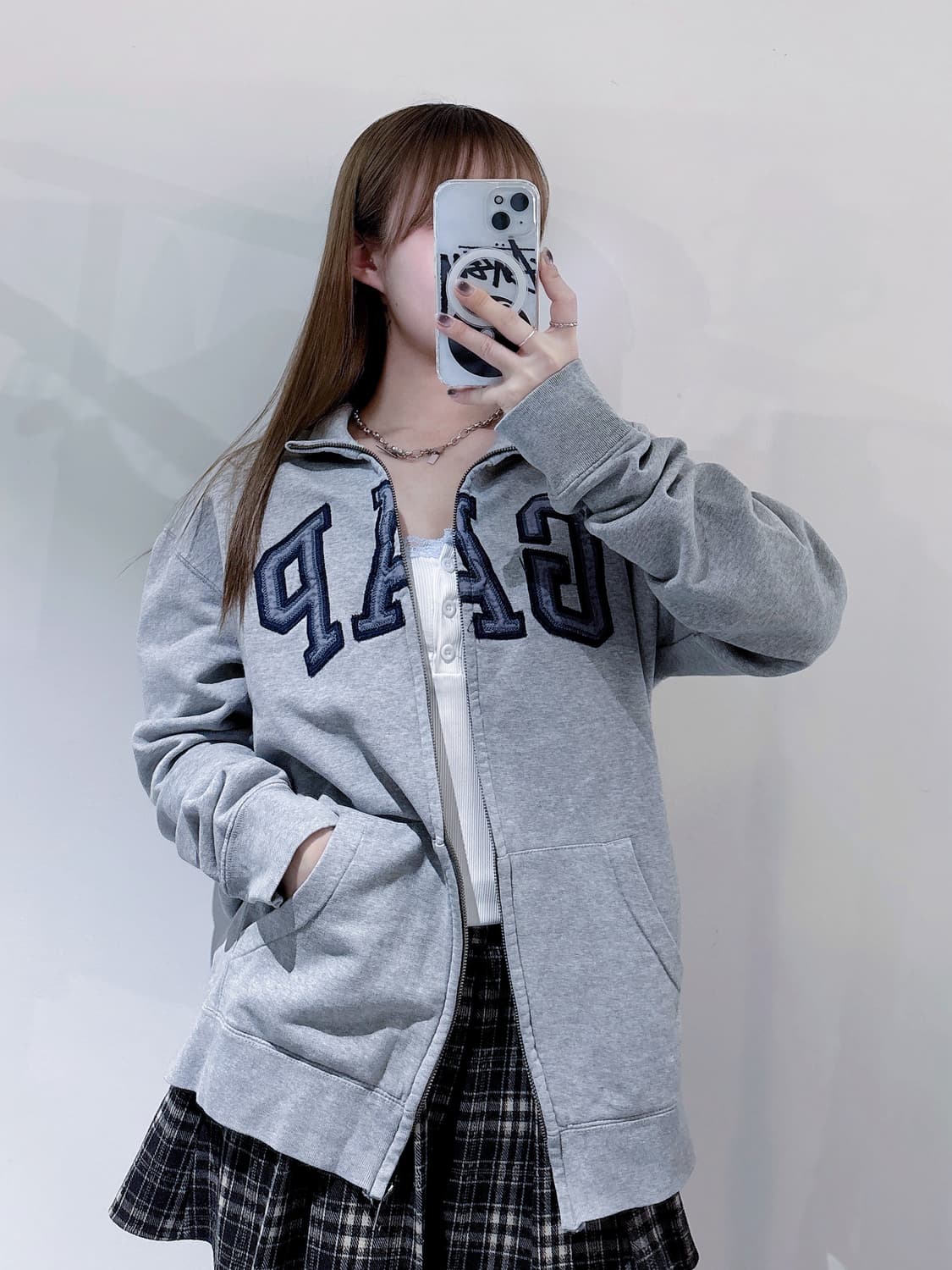 갭 그레이 빅로고 코튼 집업 상품이미지3