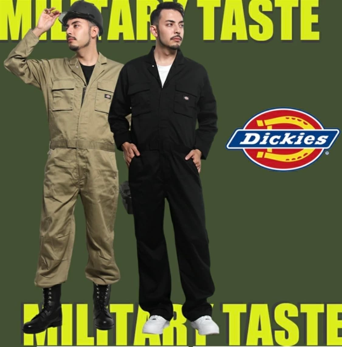 디키즈(Dickies) 밀리터리 테이스트 넉넉한 5L 오버롤 츠나기 카키 상품이미지1