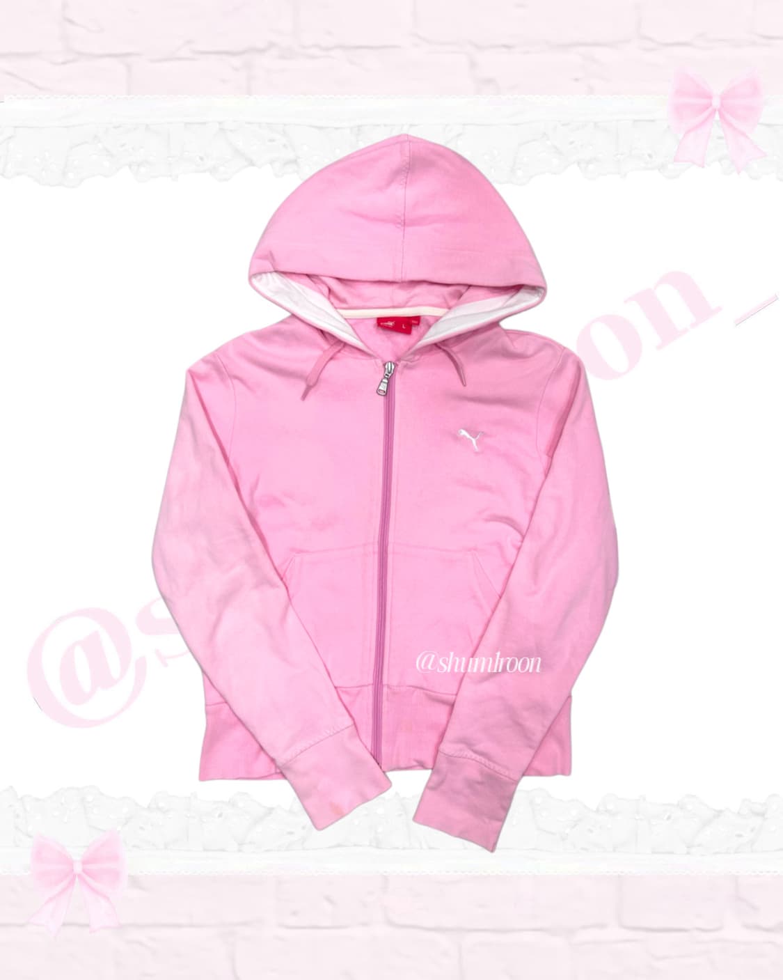 [셋업] 퓨마 연핑크 딸기 후드집업 발레코어 히메갸루 상품이미지5