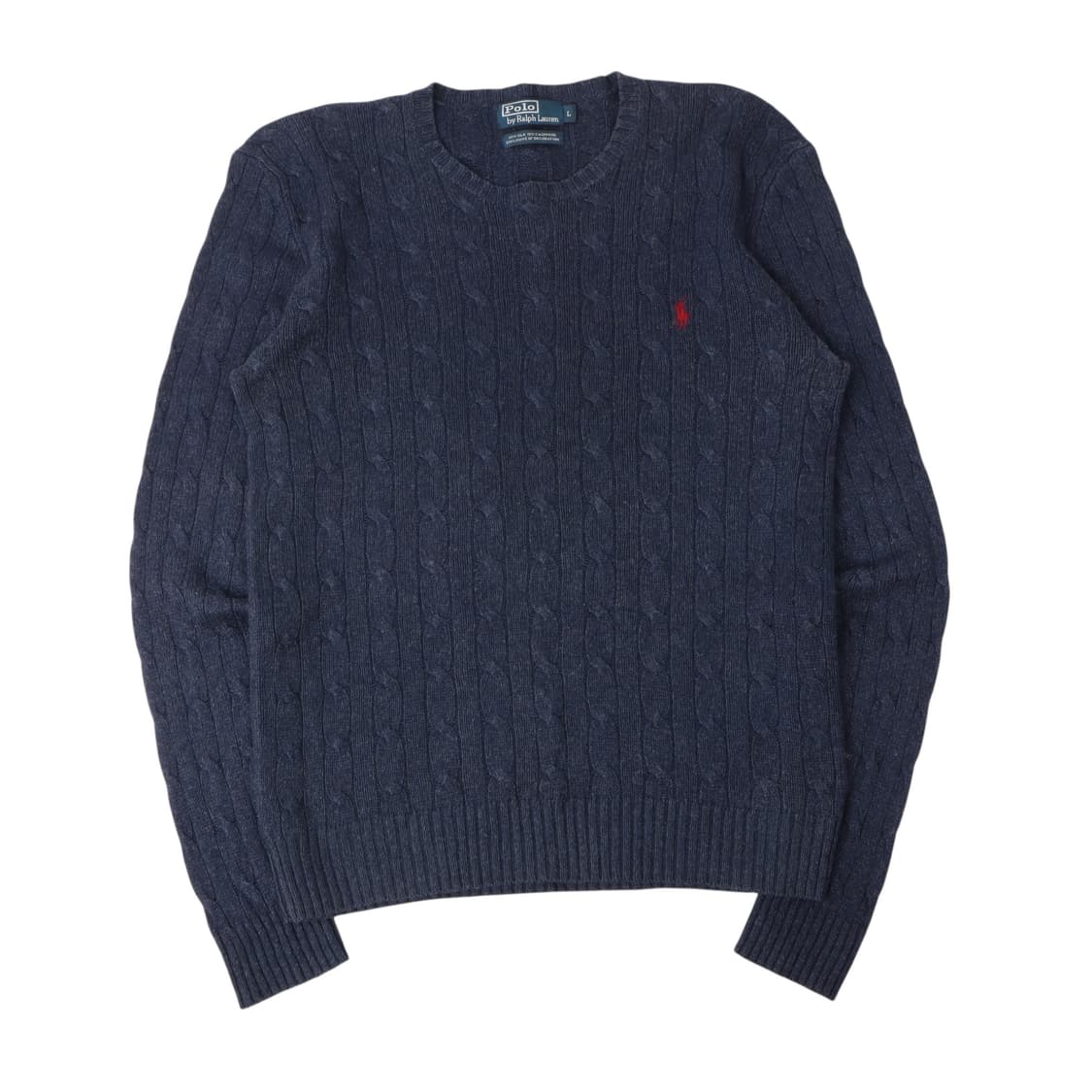 폴로 랄프로렌 네이비 실크 캐시미어 케이블 니트 상품이미지1