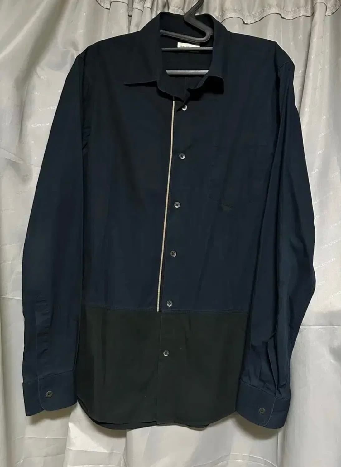 드리스 반 노튼 컬러블럭 테이프 셔츠 상품이미지2