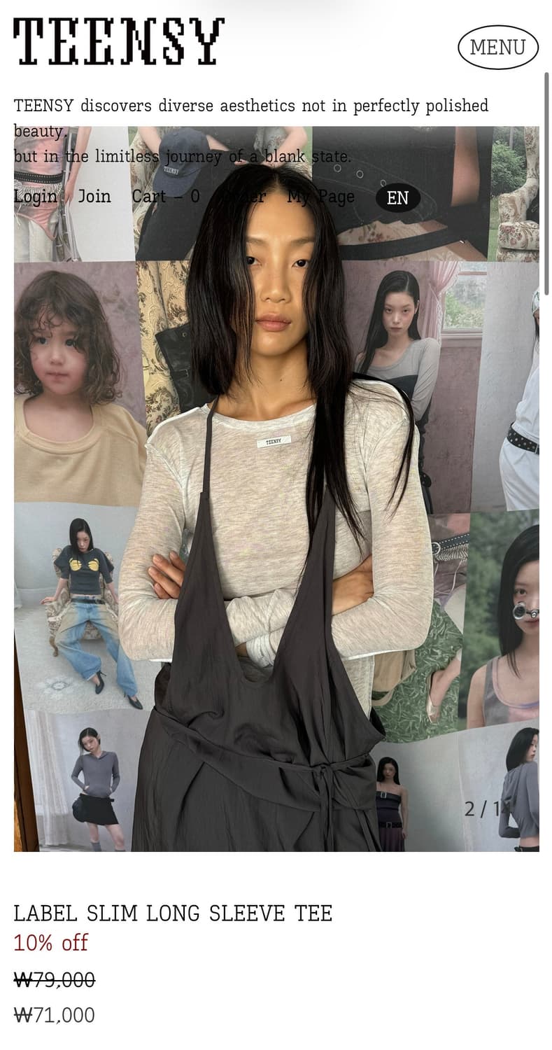 teensy / LABEL SLIM LONG SLEEVE TEE 상품이미지2