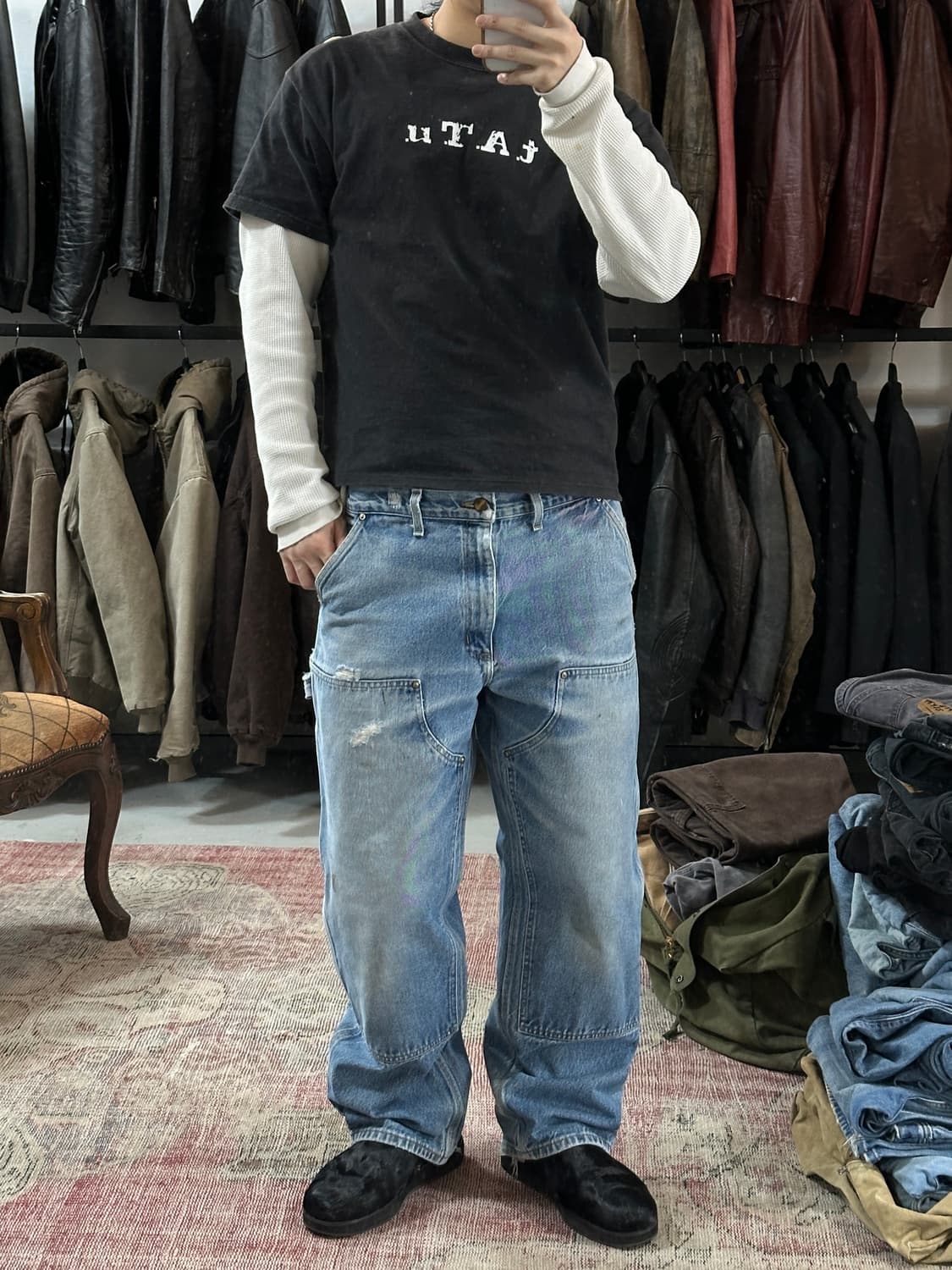 OG 칼하트 데님 더블니 팬츠 칼하트 B73 썩블니 상품이미지10