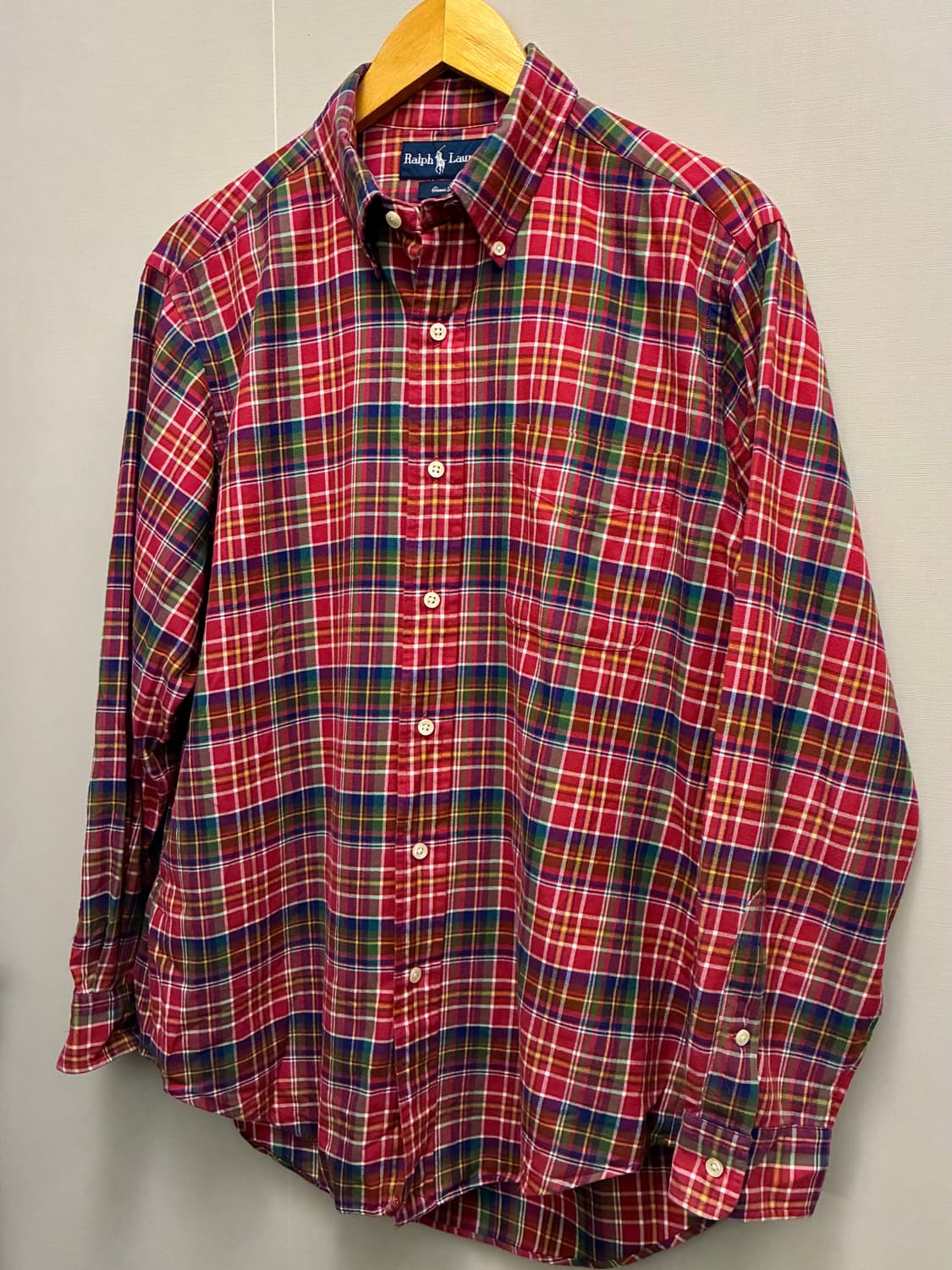 (M/100)POLO 폴로랄프로렌 마드라스 코튼 버튼다운 체크셔츠 상품이미지3