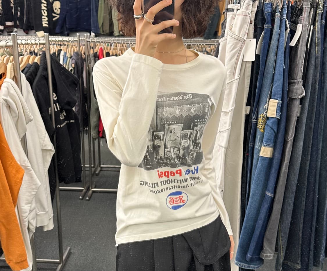 M)Pepsi Cola 빈티지 프린팅 롱슬리브 상품이미지1