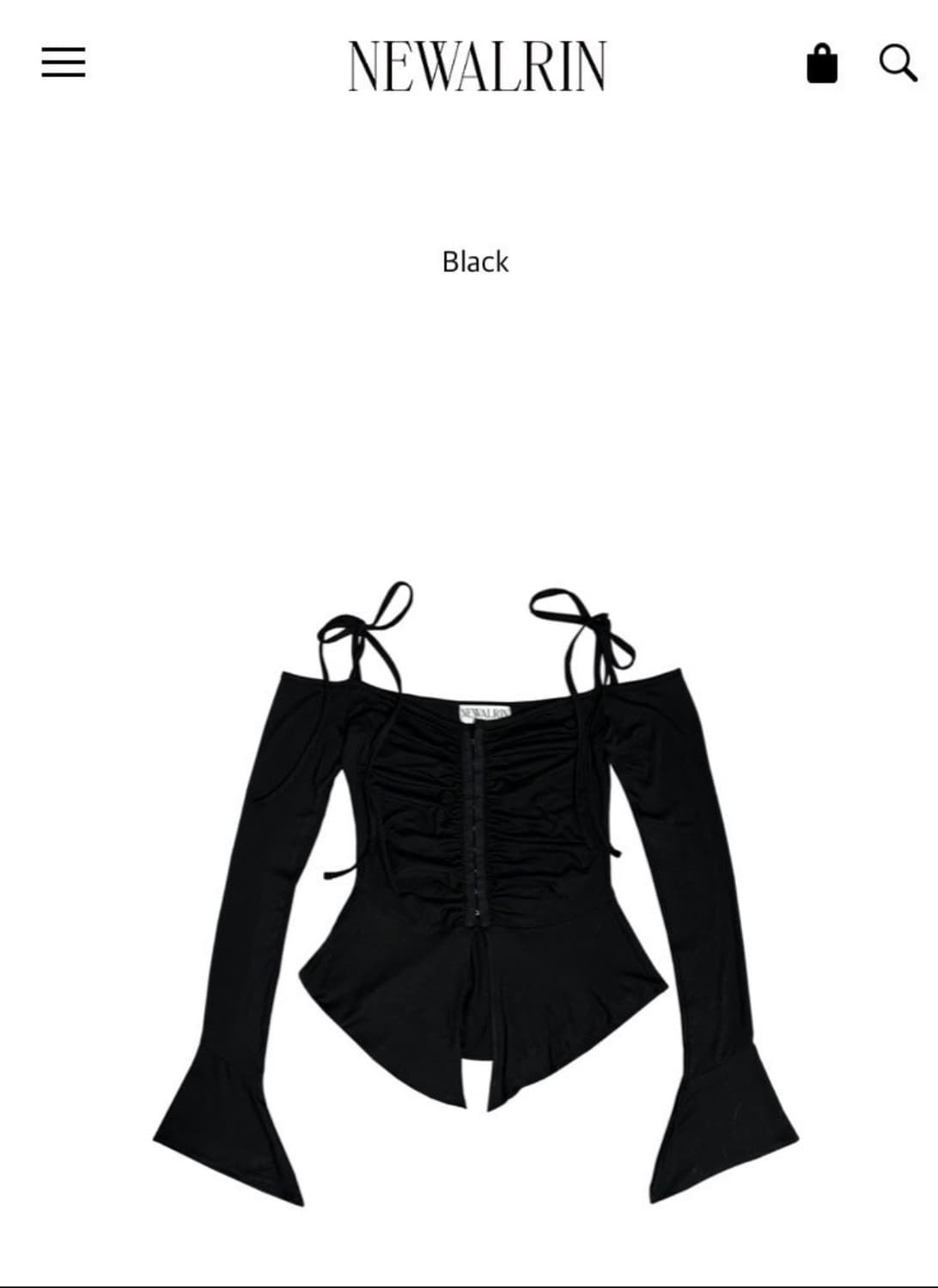 뉴얼린 팅커벨 긴팔 롱슬리브 블랙 상품이미지1