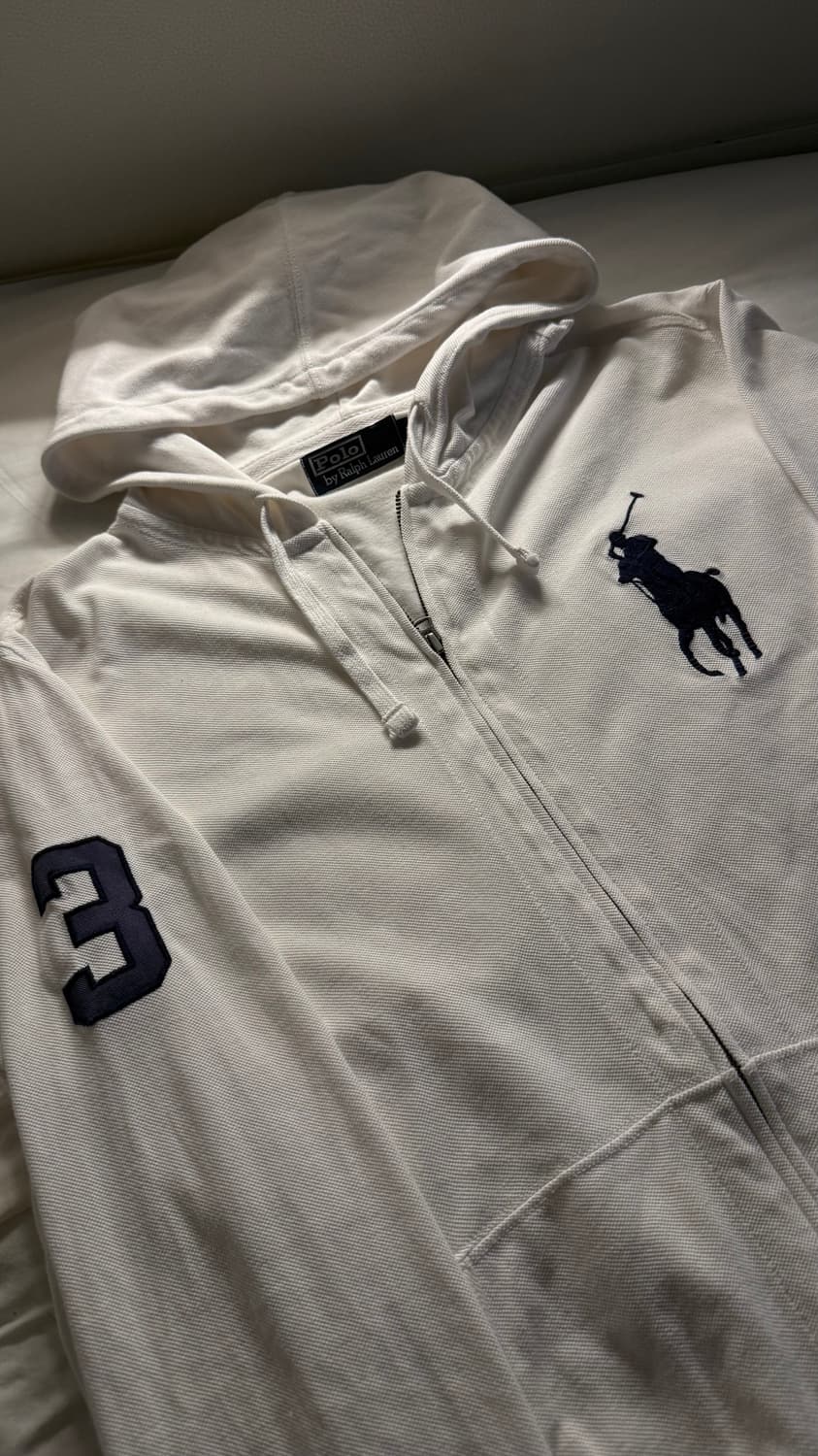 폴로 빅포니 화이트 후드집업 상품이미지1