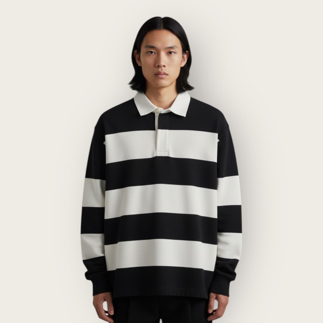 100~105/ 시스템옴므 24FW 럭비 스트라이프 니트 상품이미지1