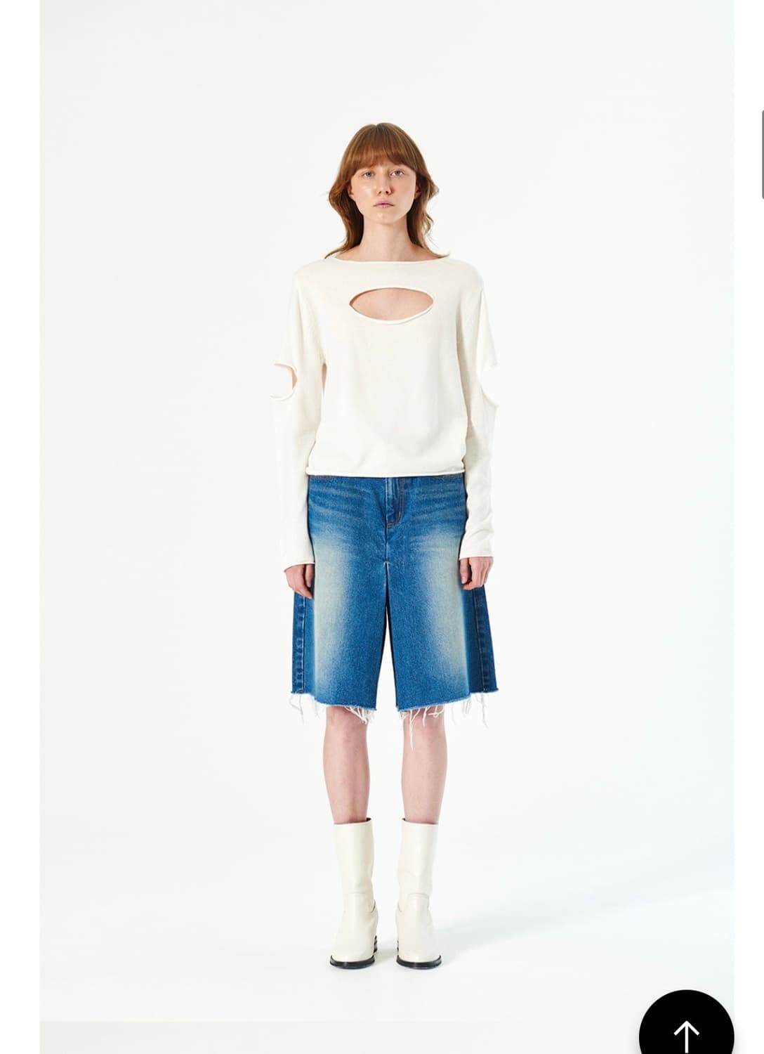 다이애그널 컷팅 홀 니트 cutting hole knit 상품이미지3