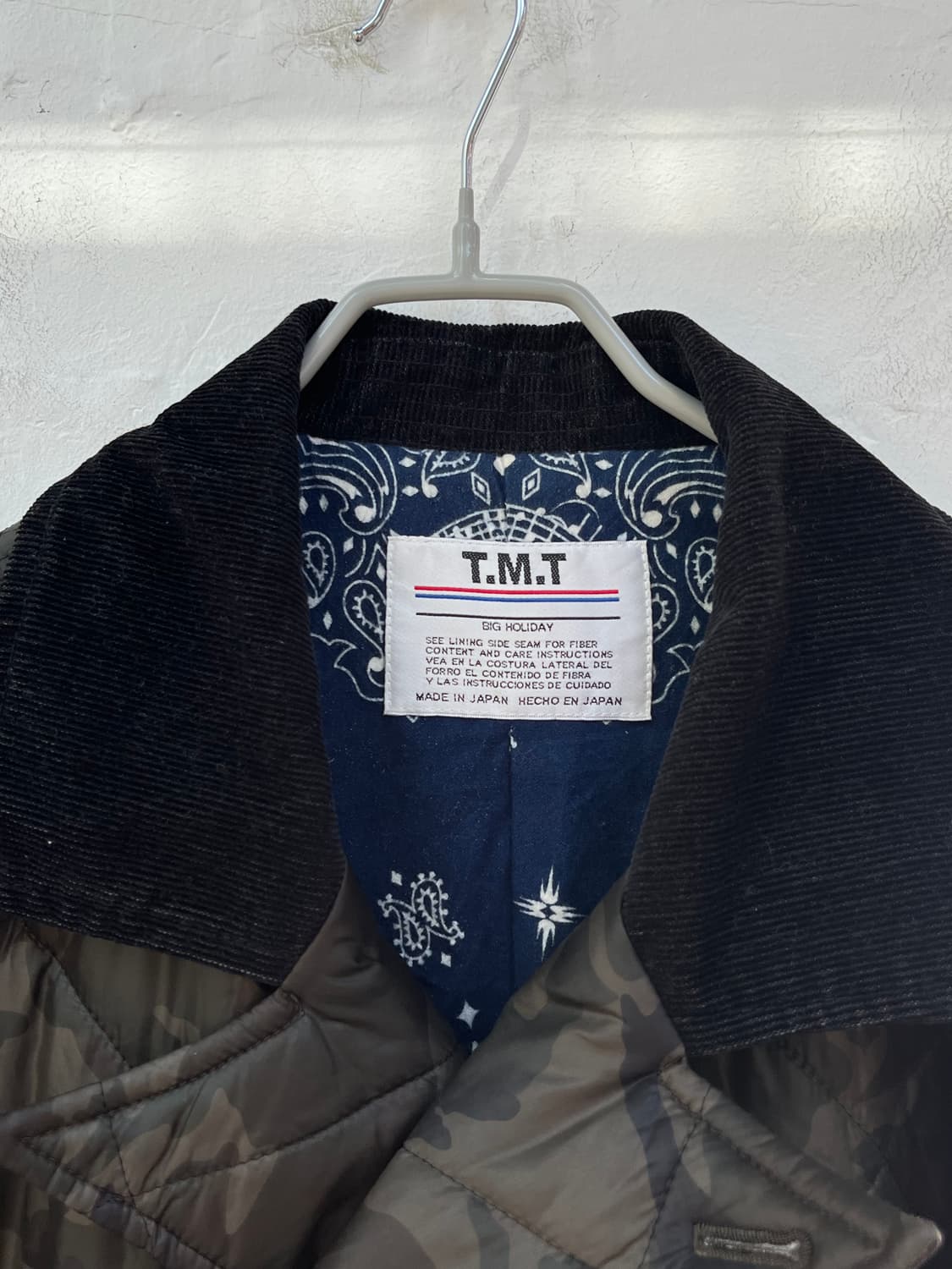 T.M.T 카모 퀼팅 피코트 L MADE IN JAPAN 상품이미지2