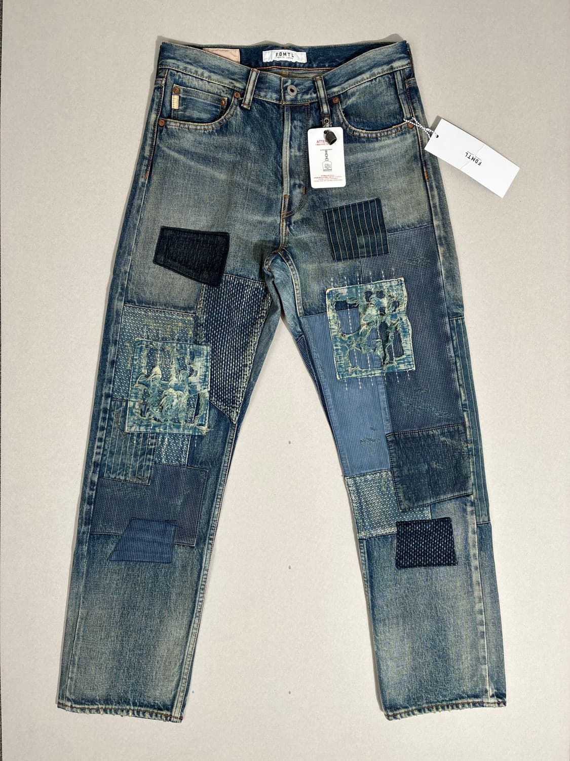 FDMTL 펀더멘탈 클래식 핏 패치워크 사시코 보로 데님 W28/L30 상품이미지1