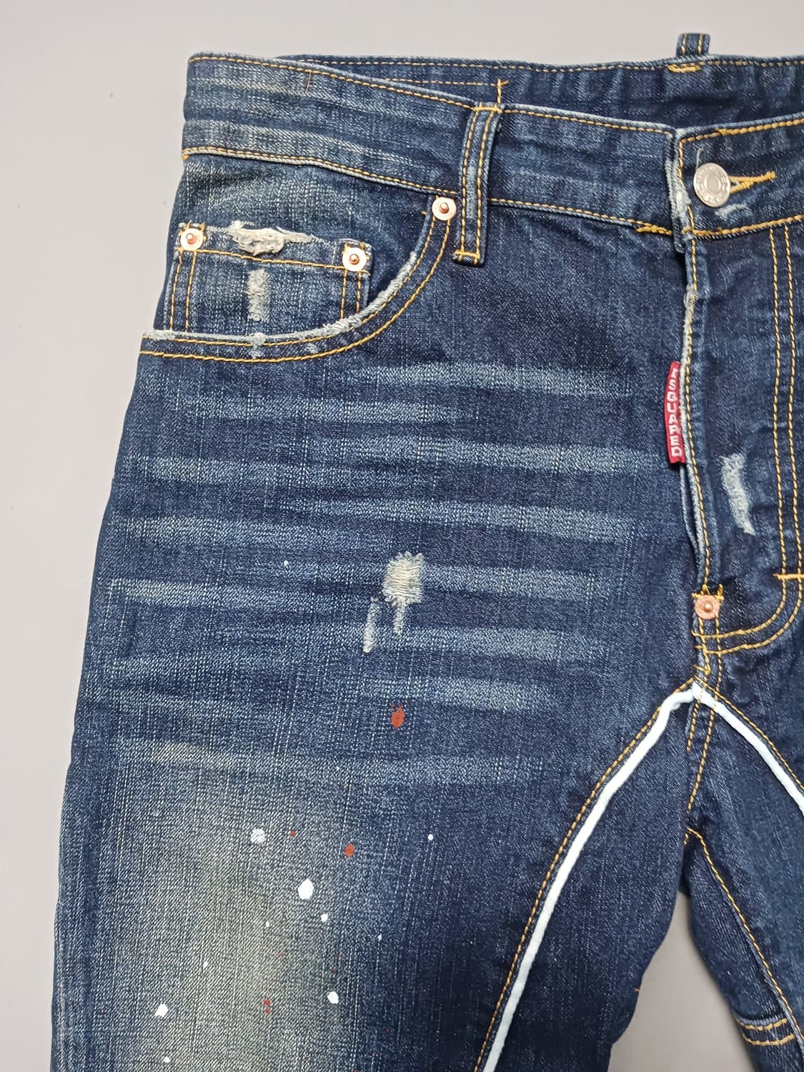 [30] 디스퀘어드2 네온밴딩 파이핑 바이커진 청바지 상품이미지2