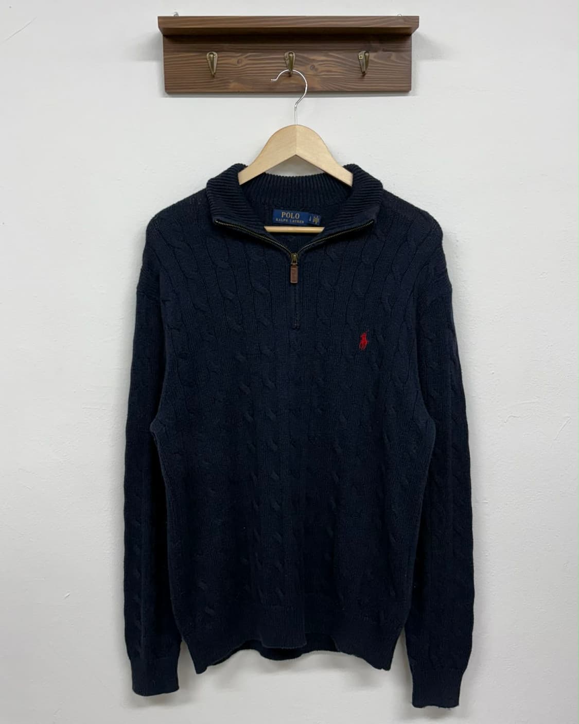 [L] 폴로 랄프로렌 신형 케이블 하프집업 코튼 니트 스웨터 상품이미지1