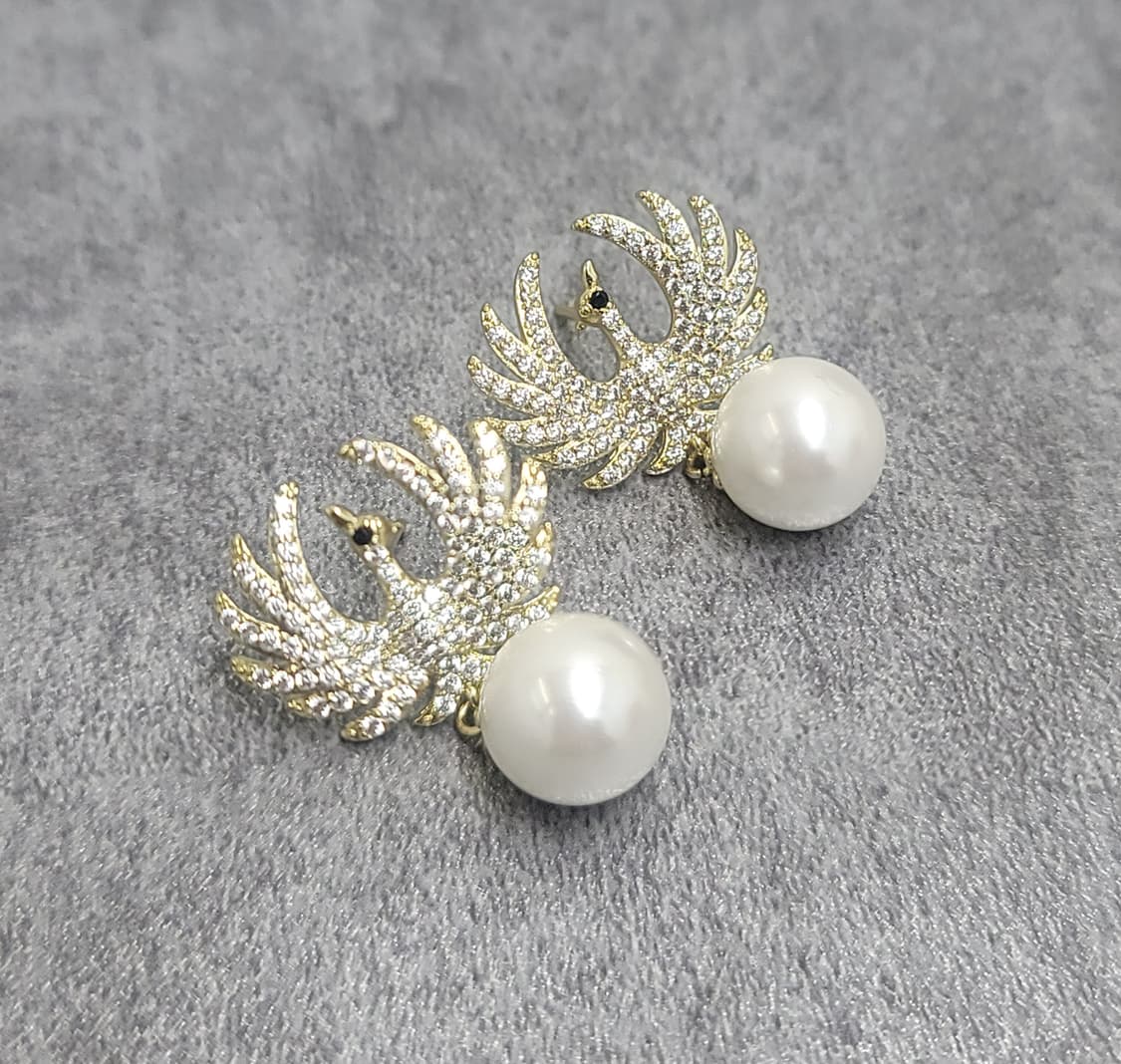 pave pearl earrings 상품이미지4