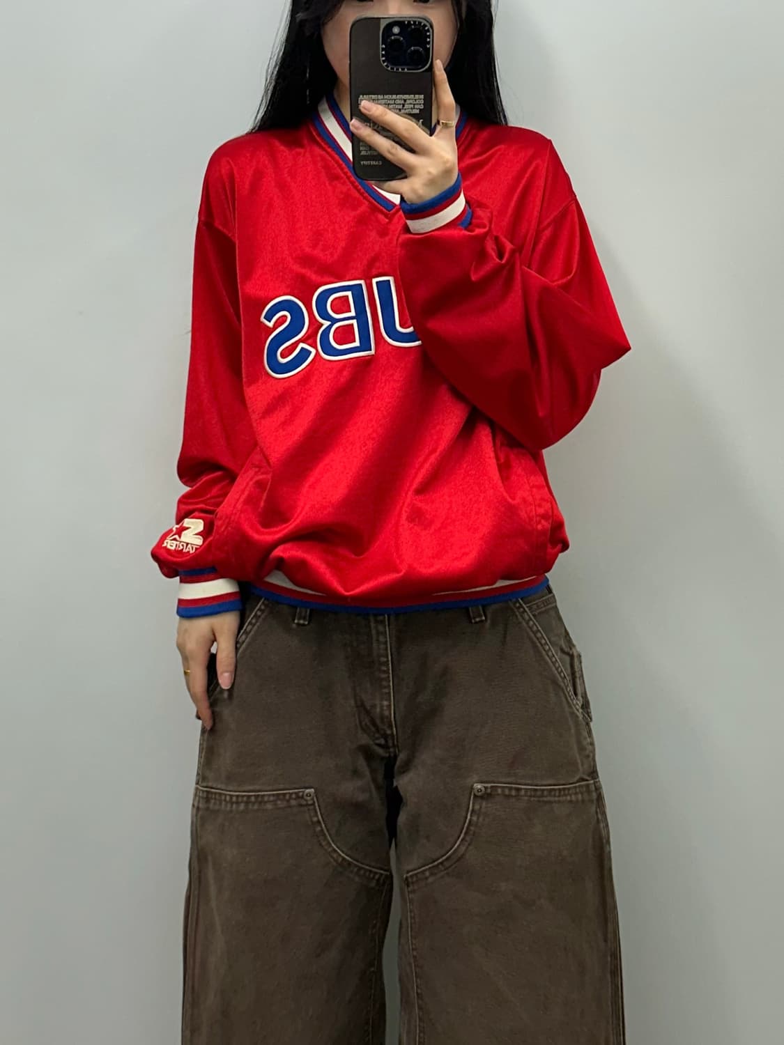 스타터 시카고 컵스 올드스쿨 배색 새틴 맨투맨  상품이미지1