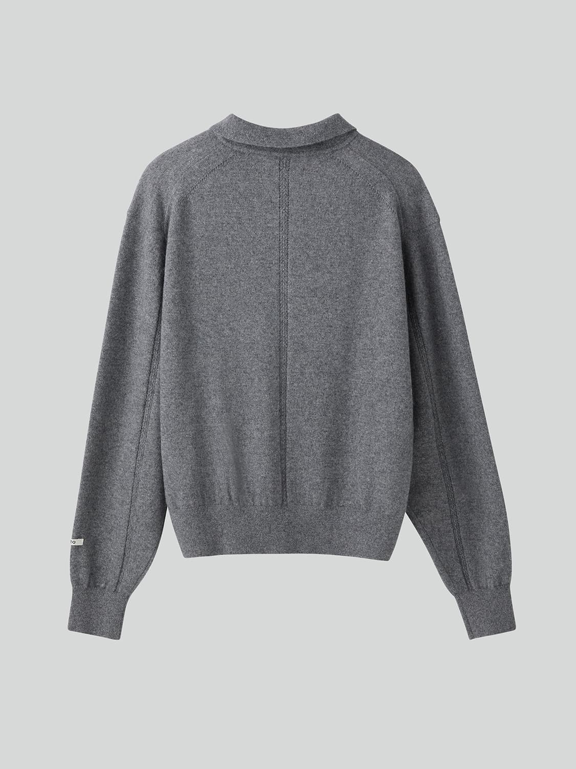 렉토 24FW 오필리아 쉬머 폴로 니트 멜란지 그레이 L 상품이미지2