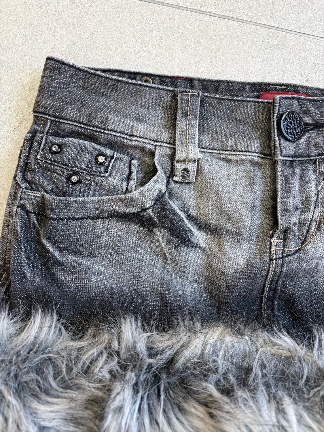 커스텀 그레이 퍼스커트 상품이미지3