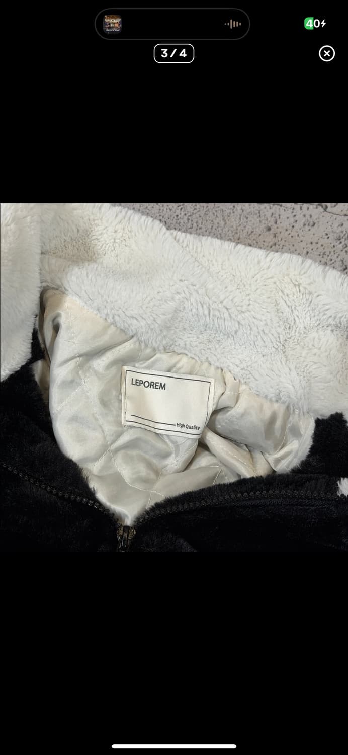  (바배) 차이나 카라 밍크 퍼 배색 하이넥 오버핏 집업 상품이미지3