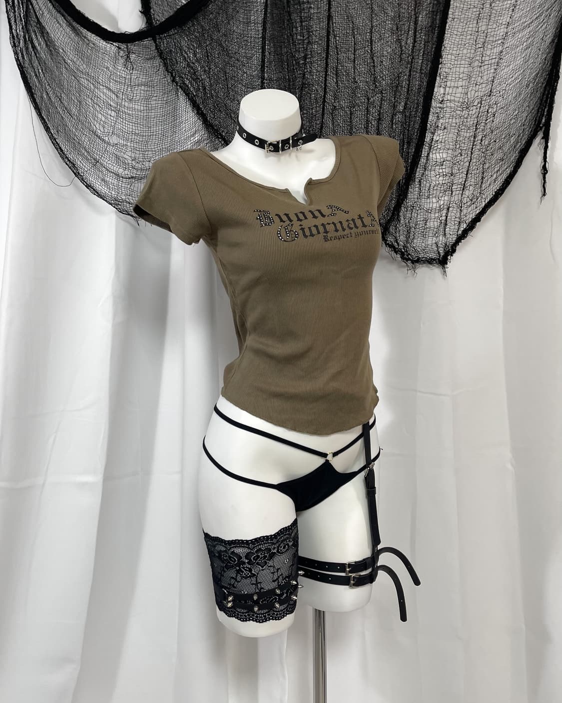 khaki lettering t-shirt 상품이미지2
