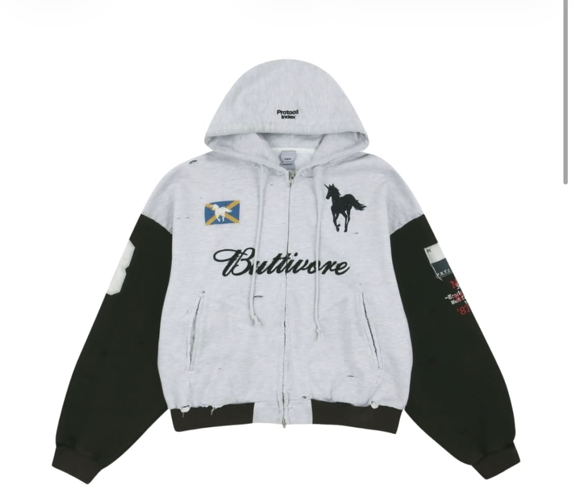 [3]프로토콜 인덱스 버티보어 집 후드 화이트 멜란지 상품이미지1