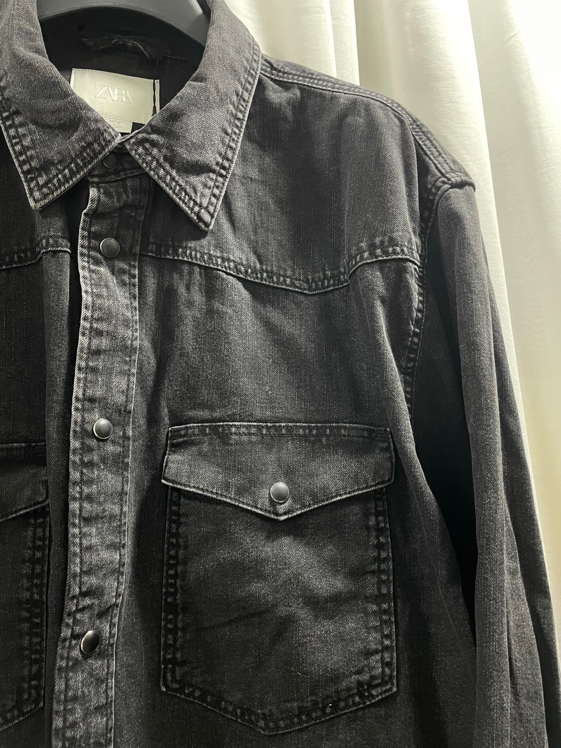 자라/ 데님 웨스턴 셔츠 블랙/ XXL 상품이미지7