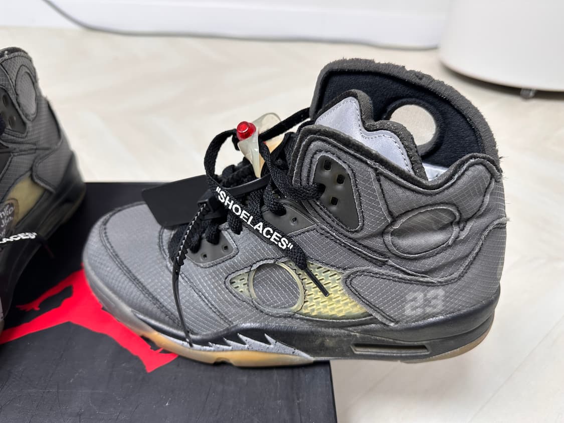 [265] 나이키 오프화이트 조던5 레트로 SP 블랙 모슬린 밑창보강 상품이미지3