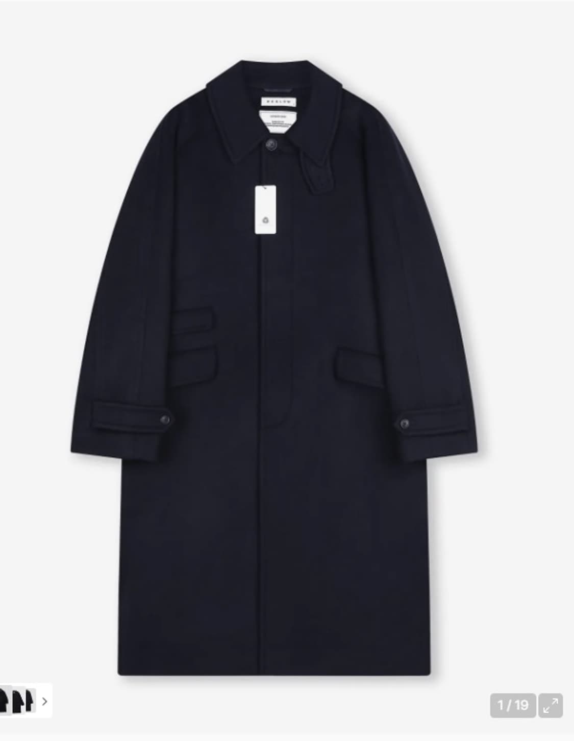 비슬로우 오버사이즈드 캐시미어 발마칸 코트 네이비 상품이미지1
