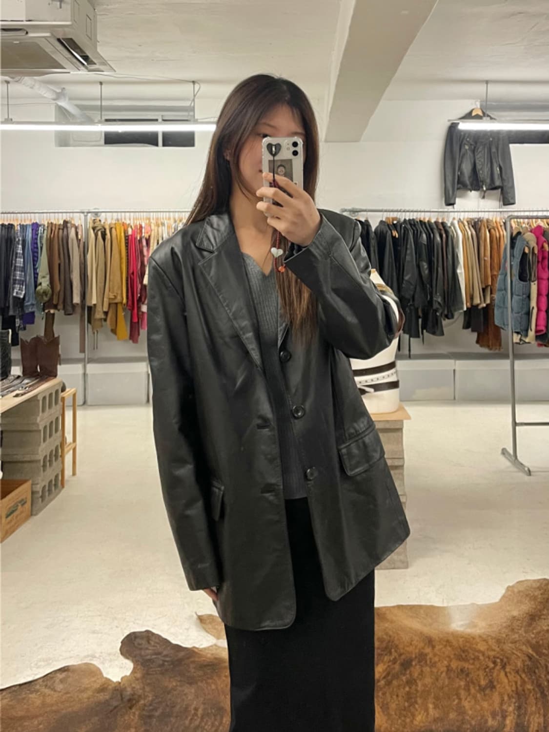 VTG leather blazer jacket 레더 블레이저 자켓 상품이미지1