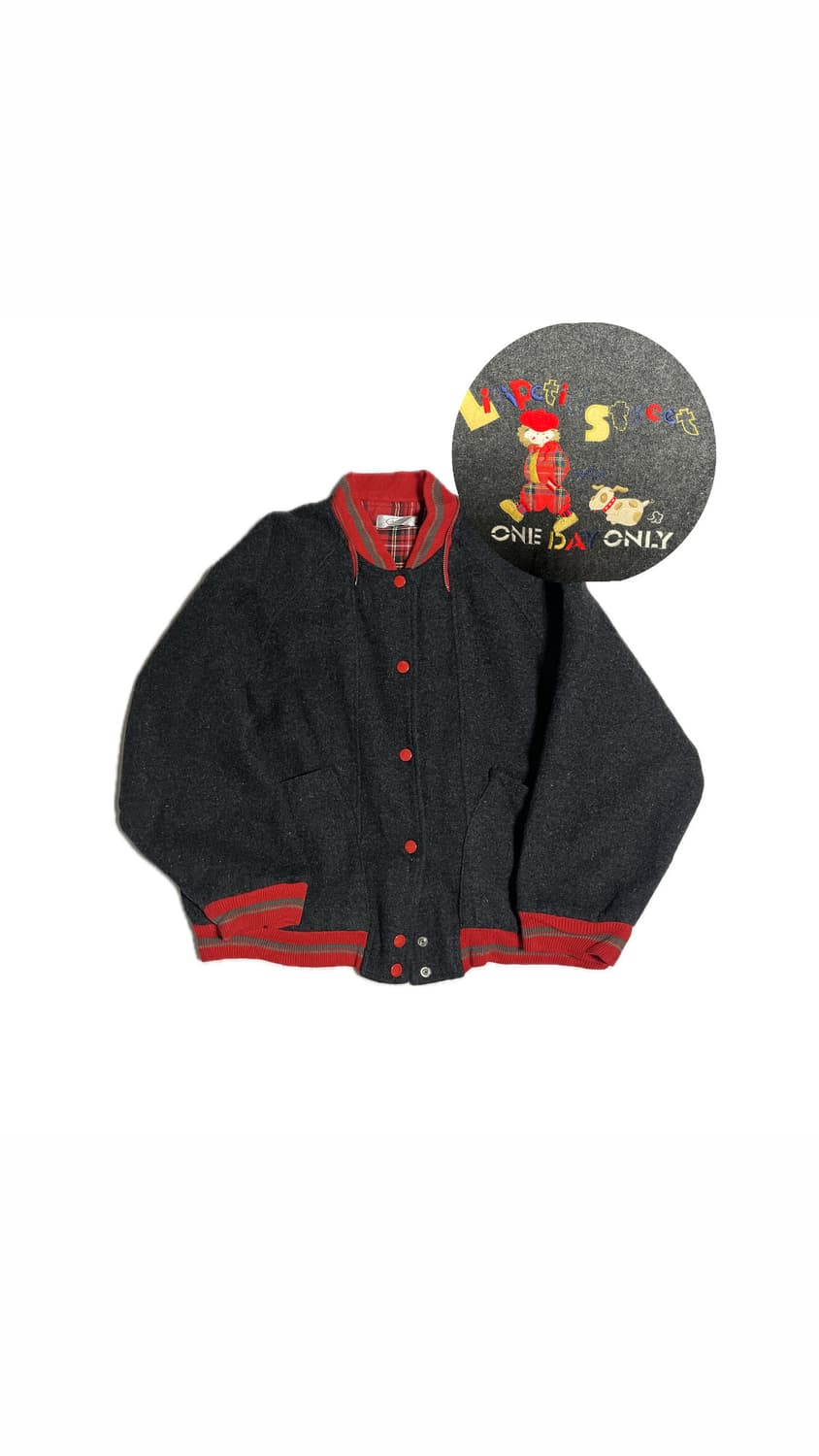 빈티지 체크 울 봄버자켓  상품이미지1