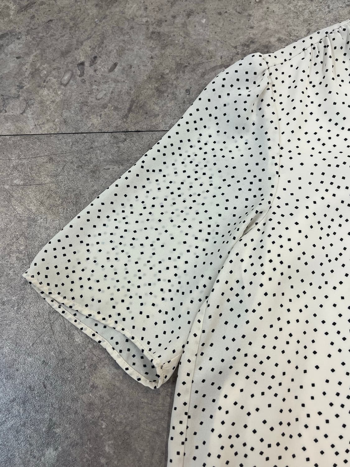 빈티지 패턴 반팔 블라우스 아이보리 #csz4092 상품이미지5